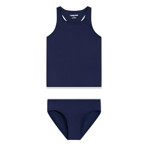 Image of Lands' End Girls' UPF 50+ Swim Bikini Bottom and Racerback Tankini Set