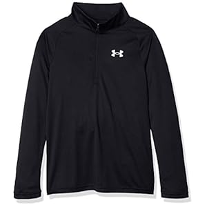 Under Armour Boys Tech 2.0 1/2 Zip T-shirt , Black (001)/White , Medium