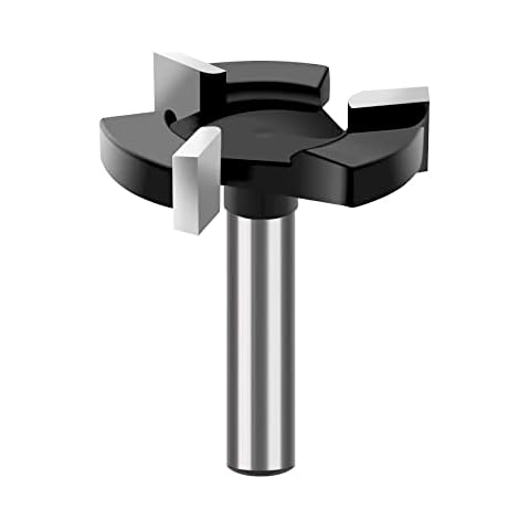 CNC Spoilboard Surfacing Router Bits, 1/4 inch Shank 1 inch Cutting Diameter, Slab Flattening Router Bit Planing Bit Wood Milling Cutter Planer Woodworking Tool (Black) Cover