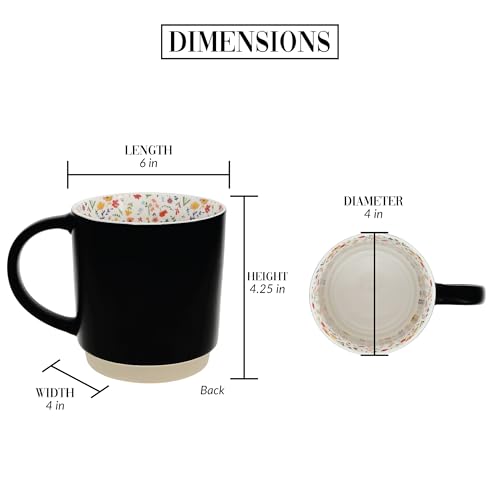 Taza de café 18 oz Pavilion Gift Company diseño Love floral miniatura 5