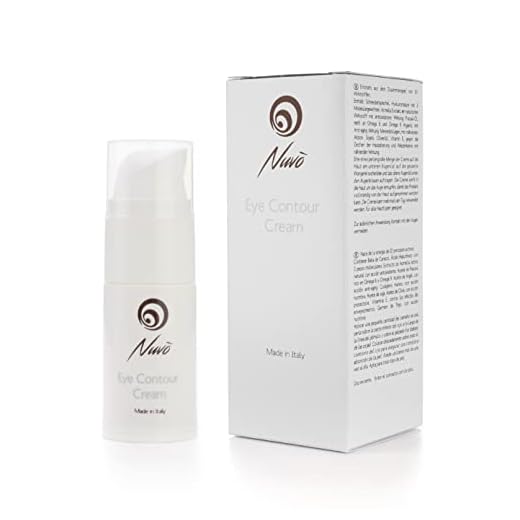 Nuvò Bava di Lumaca Crema Contorno Occhi con INNOVATIVO Acido ialuronico 3 Pesi Molecolari Collagene Marino Olio di Argan ed olio con OMEGA 6-9 100% BIO/Contro Borse Rughe Occhiaie Antirughe 15ml