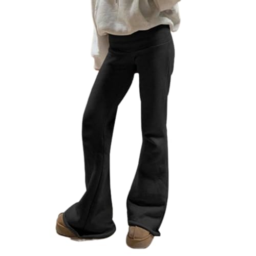 OCUH Bell Bottom Jeans for Women Low Rise Jeans Vintage America Jeans Y2k Jeans Leather Pants Flared Jeans (Black-,S,Small)