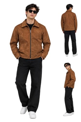 Generic Men's Tan Brown Suede Jacket - Image 5