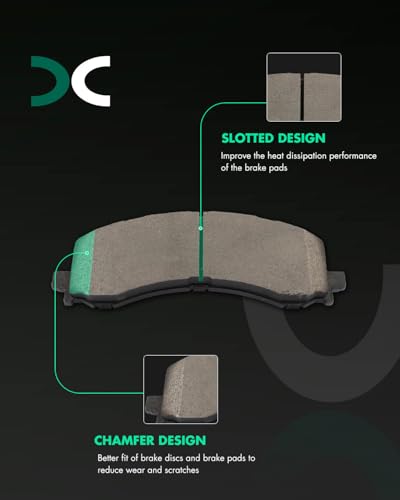 Image of SCITOO D2382 Front Ceramic Brake Pads Sets w /Hardware Replacement For Ford For Bronco 2023,For Ford For Expedition 2022-2023,For Ford For F-150 2021-2023,For Ford For F-150 Lightning 2022-2023