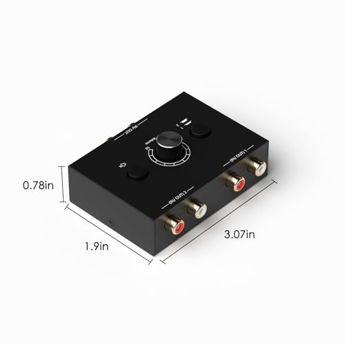 Image of 2-Way Audio Selector Audio Switcher, Speaker Switch Box, AB Switcher Selector, Bi-Directional (Right and Left Channel 1In-2Out /2In-1Out)