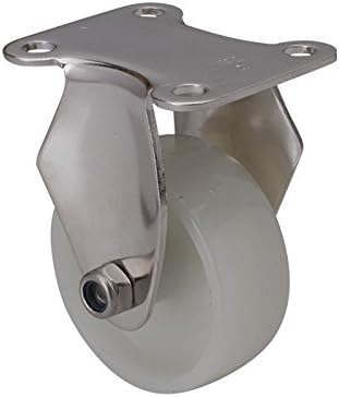 2PCS EDL 2 Inch Mini Small Stainless Steel Casters Wheels 50Kg Nylon Wheels Castors Plate Fixed Swivel Industrial for Trolley