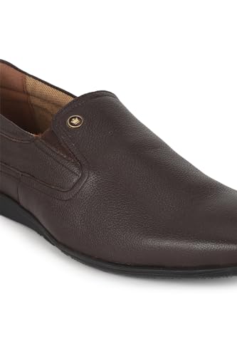 Image of Louis Philippe Men Premium Leather Breathable Lining Material Anti Slip Flat Heel TPR Sole Formal Slip-on Shoes