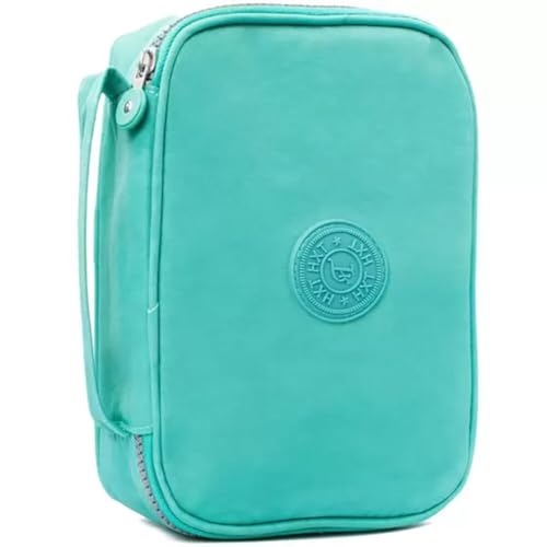 Estojo escolar grande para 100 lapis em Nylon com 25 elasticos (Verde)