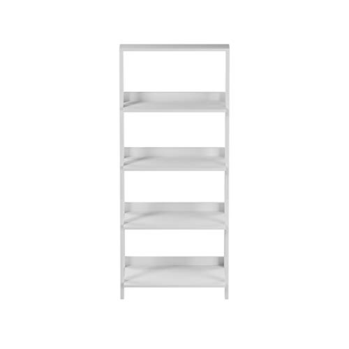 Lavish Home 4 Shelf Ladder Bookshelf, White
