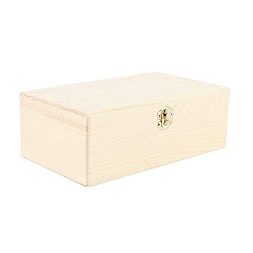 Generic Unfinished Wooden Storage Box, Rectangular, Natural, Modern, 25x15x9 cm,