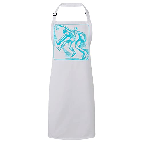 Tablier cuisine blanc URSS basket premium avec impression textile haute définition