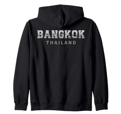 Vintage Bangkok Thailandia iconico Skyline Souvenir Felpa con Cappuccio