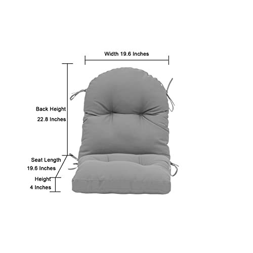 Image of QILLOWAY Tufted Outdoor Chair Cushion Set of 4, Waterproof 43x20x4 Inch Non Slip Replacement Pad for Wicker Lounge Patio Furniture, Grey