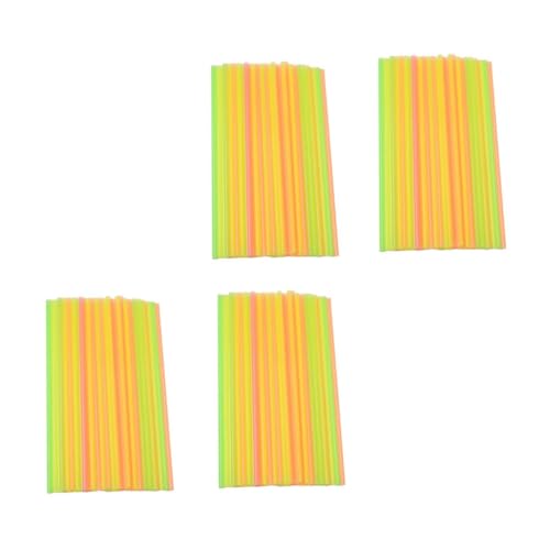 Healeved 300 pitillos plásticos desechables coloridos 25 cm miniatura 1
