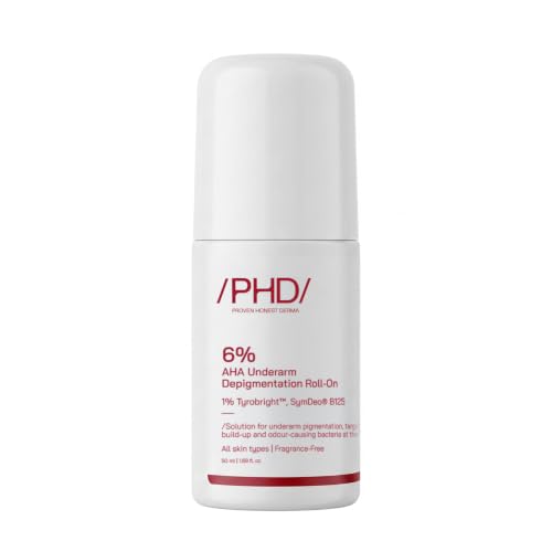 Image of /PHD / 6% AHA Underarm Roll-On Deodorant | Reduces Underarm Pigmentation & Body Odor | Brightens Dark Underarms for Even Skin Tone | Fragrance-Free | 50 ml