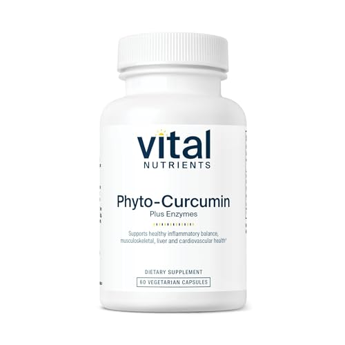 Vital Nutrients Phyto-Curcumin Plus Enzymes - Curcumin Supplements with Phytosome Extract - Support for Muscle, Bone, Liver, and Heart Health* - Gluten, Dairy, Soy Free - 60 Capsules Vital Nutrients Phyto-Curcumin Plus Enzymes - Curcumin Supplements with Phytosome Extract - Support for Muscle, Bone, Liver, and Heart Health* - Gluten, Dairy, Soy Free - 60 Capsules