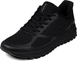 WHITIN Laufschuhe Damen Herren Sportschuhe Straßenlaufschuhe Hallenschuhe Sneakers Jungen Joggingschuhe Turnschuhe Fitnessschuhe Schicke Schuhe Ganz Schwarz Größe 38