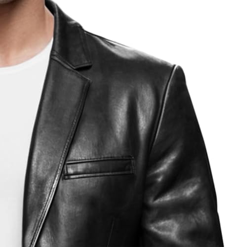 Casual Leather Blazer For Men - Genuine Lambskin Mens Real Leather Jacket Coat2