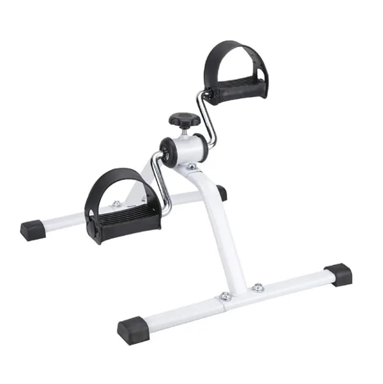 Portable Mini Exercise Pedal Bike, Foldable Arm and Leg Exerciser, Low Impact Fitness Machine, White
