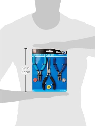 Blue Spot 08512 Combination Mini Plier Set Needle with Side Cut - Blue (3-Piece) - Image 3