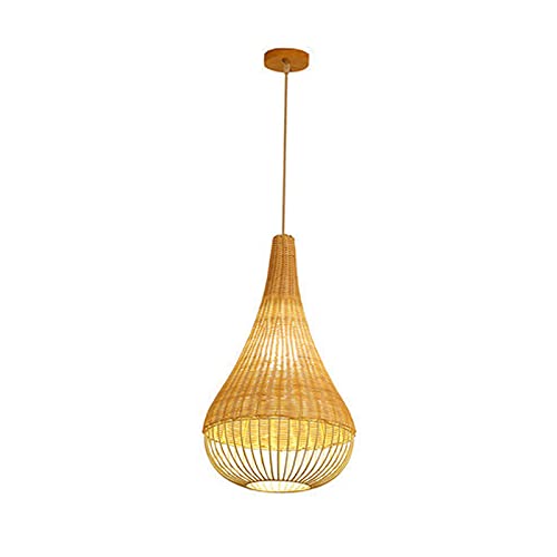 Lampe de commémoration suspendue en bambou tissé pour intérieur serein