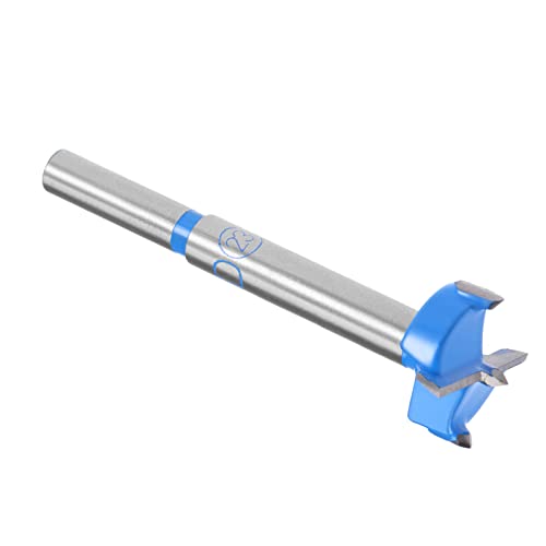 Kozelo Brocas Taladros Brocas - [23 mm] Tungsteno Carburo Barrena Abridor para Madera Muebles Bisagra Carpintería Uso, Vástago Redondo, Azul Oscuro