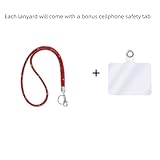 Fashion 31.5" Sparkle Red Crystal Neck Lanyard,Exclusive Bling ID Badge Holder,Rhinestone Work Name Card Holder for Women,Bonus 1 Cellphone Safety Tab,Won't Get Hair Caught(1PC) (Red) - Image 2