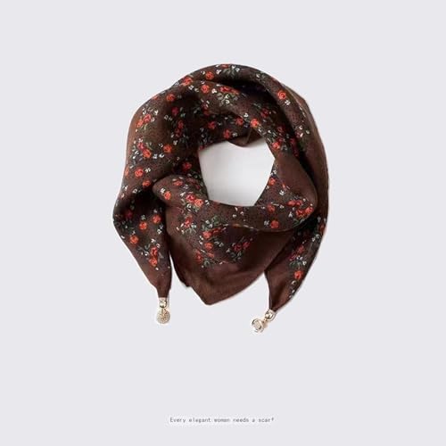 Women's Silk Cotton Scarf Necklace Magnetic Buckle Water Diamond Small Necklace Collar Chain Headpiece Pendant Scarf3