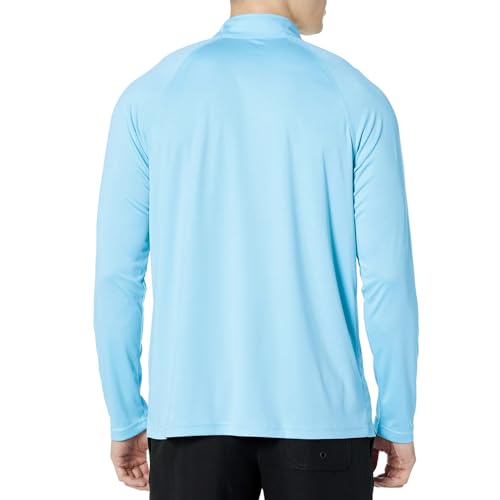 Men's UPF 50+ Rash Guard 1/4 Zip Stand Collar Swim Shirt Long Sleeve2