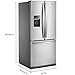 Whirlpool 30 Inch French Door Refrigerator with 19.7 Cu. Ft. Capacity, Internal Ice Maker, Water Dispenser, Spill-Proof Glass Shelves, EveryDrop® Filtration and Fast Cool: Stainless Steel