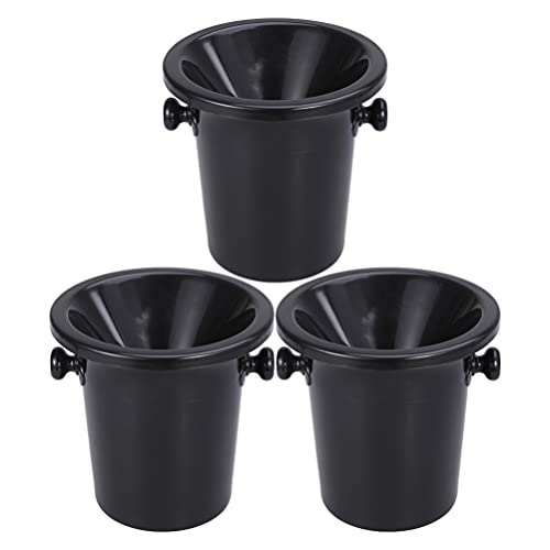 Wine Tasting Spittoon: 3PCS Plastic Wine Spittoon Bucket, Wine Tasting Dump Bucket Spittoon Ice Bucket with Removable Lid for Wine Whiskey Cocktails - Black