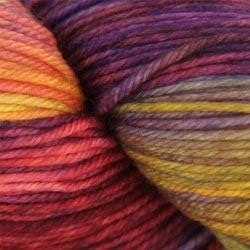 Malabrigo Arroyo Archangel #850 Sport Weight Yarn, 100% Superwash Merino Wool, Purple & Orange Blend