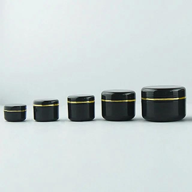 FSAMORPLE Frasco de Muestra de Maquillaje vacío, contenedor de cosméticos rellenable, Borde Dorado Negro, 30 Unidades, 10 g, 20 g, 30 g, 50 g, 100 g