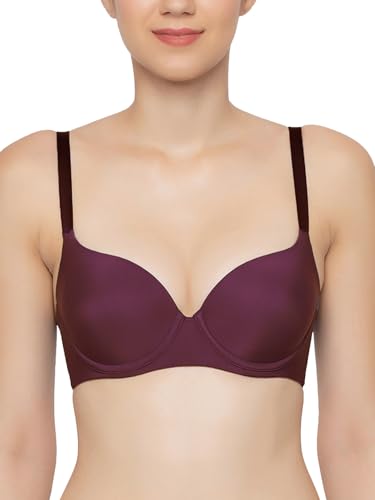 Image of Triumph T-Shirt Bra For Women Wired Padded Body Make-Up Series Seamless Everyday Lingerie Lycra Xtra Fine Breathable Fabric Second-Skin Smooth 3 /4 Cup Support Invisible Underwire Pack Of 1