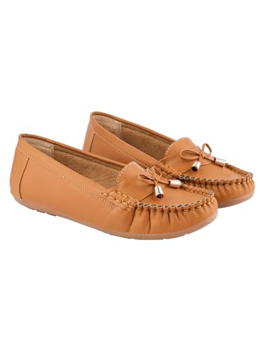 Image of Shoetopia Women's Stylish Casual Loafers | Comfortable Slip-On Flat Shoes with Bow Design & Soft Sole for Daily Footwear