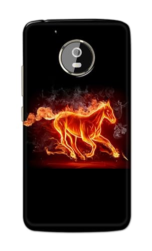 Image of PRINTFIDAA Printed Hard Back Cover Case for Motorola Moto G5+ Plus Back Cover (Fiery Horse) -112
