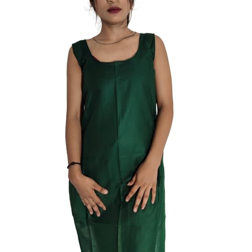Image of Women's Sleeveless Cotton Inner Slip Dress Round Neck Soft Comfortable Fit Full Length Camisole Innerwear Summer top Undergarment for Girls