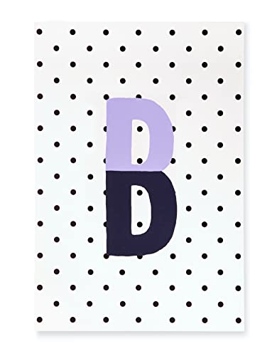 Kate Spade New York Initial Notepad, Paper Pad with 100 Blank Sheets, 7" x 4.75" Small Writing Pad for Desktop Notes B (Purple)