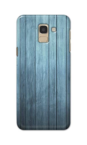 Image of Printed Hard Back Cover Case for Samsung Galaxy J6 | Samsung Galaxy On6 Back Cover (Wooden Blue) -702