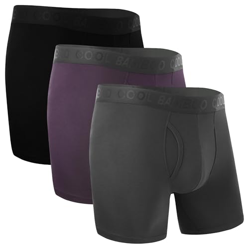 BAMBOO COOL Mens Underwear Support Pouch Men's Boxer Brief Breathable Underwear 3 pack