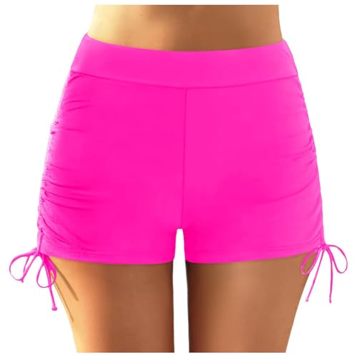 Elegantes camisetas de hombre bikini bottoms Swim Briefs Beach Shorts Ruched Bottom High Cut Swim Bottom Full Coverage Swimsuit Bottom Sports Yoga Shorts Swimbottom Tops Hombres V Cuello, Rosa intenso