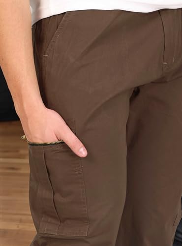Image of RynoGear Oversized Cotton Cargo Pants for Men || Pant for Man || Wide Leg Cargo for Men || Brass Metal Zipper on Fly & Side Cargo Pockets