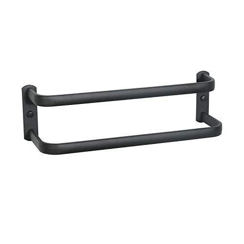 Toallero de pared negro mate para organizar las toallas del baño familiar