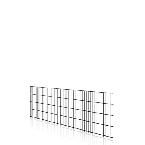 Doppelstabmatte 6/5/6 – 2,5 m breit – feuerverzinkt & pulverbeschichtet – in verschiedenen Höhen – Maschenweite 50x200 mm – Feuerverzinkt, Anthrazit oder Moosgrün (Anthrazit RAL 7016, 830 mm)