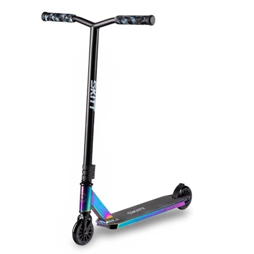 Patinete Freestyle SKITT - Icon | Rodamientos ABEC-9 de Alto Rendimiento | Construcción Ligera de Aluminio | Manillar Freestyle con rotación de 360° (Arcoíris)