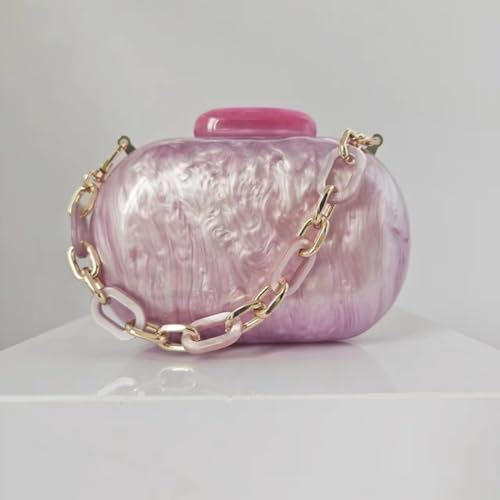 Image of Acrylic Bubble Bag Luxury Marble Clutch Evening Purses for Women Glitter Handbag for Wedding Party Prom