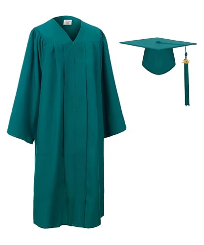 Robe de remise de diplôme mat unisexe 2025 avec chapeau et pompon pour lycée