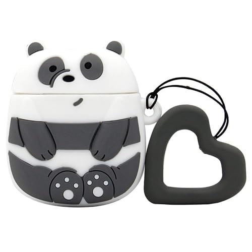 Image of Dezet Cute Soft Silicone Pouh Case for Airpods Pro GEN-2 (2022) � 3D Cartoon Animal Character Cover with Keychain Ring, Shockproof & Dustproof Protective Case for Kids & Girls (Panda)