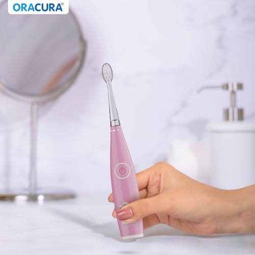 Image of ORACURA KSB200 Kids Sonic Electric Rechargeable Toothbrush, 3-10 Years, 24,000 strokes /min, With 3 Modes, IPX7 Waterproof, Smart 2-Min Timer, Rechargeable Lithium Battery, LED & Colorful Lights (Pink)