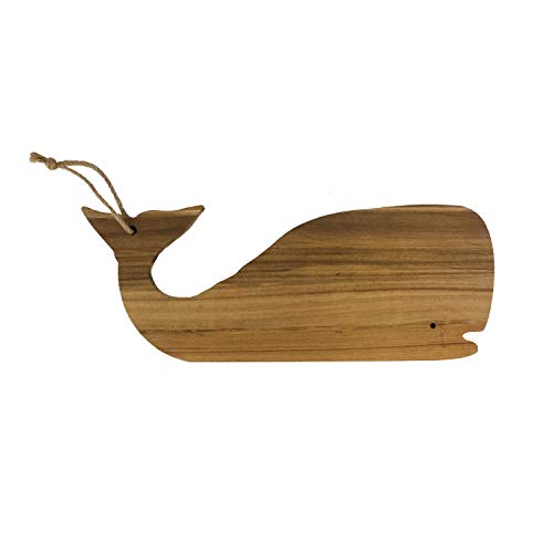 Tabla de cortar y servir de madera con forma de ballena, 16.5 pulgadas miniatura 1